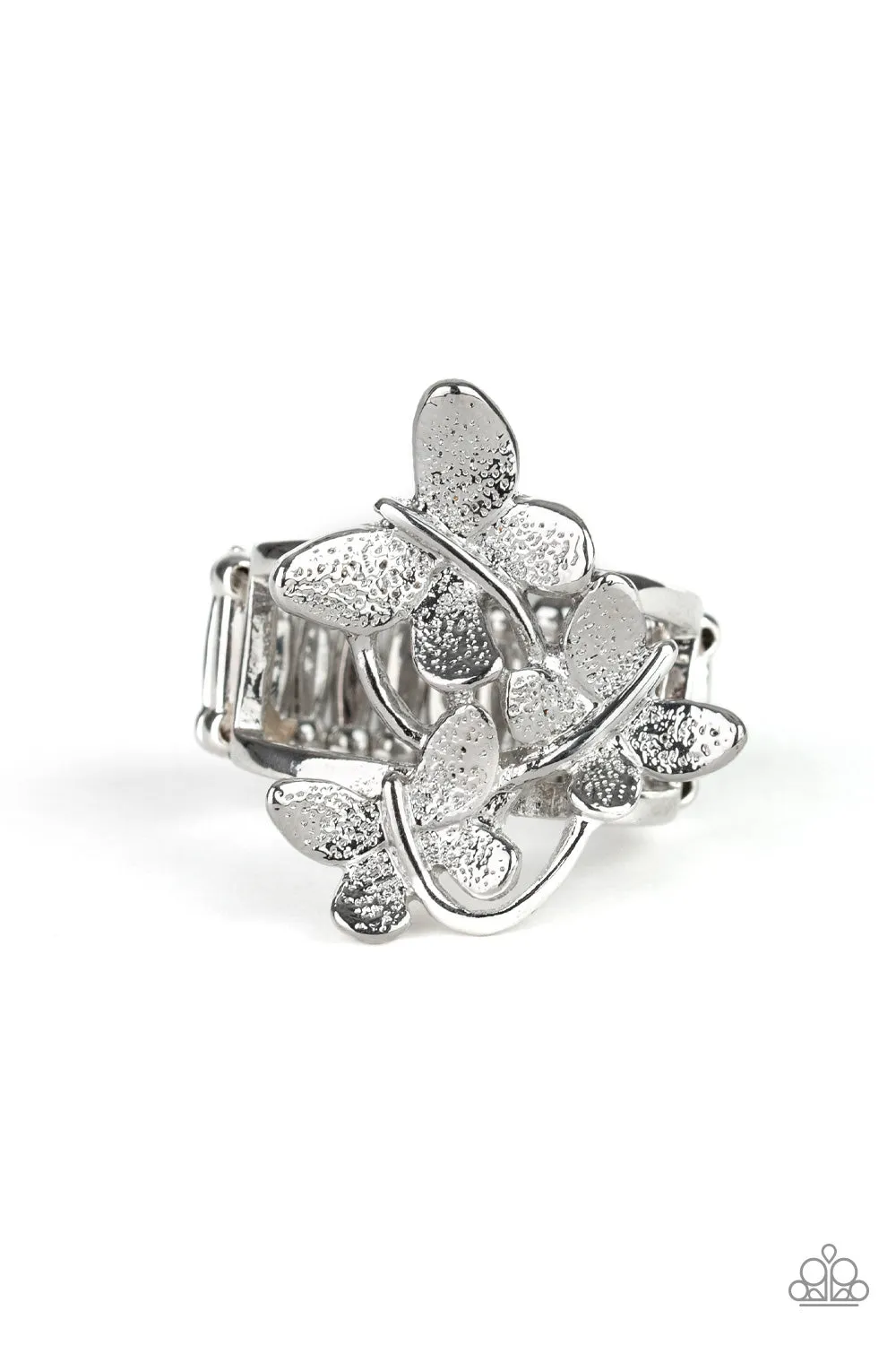 Paparazzi Full Of Flutter Silver Ring