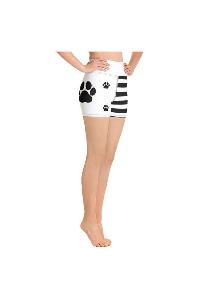 Paws & Stripes Yoga Shorts