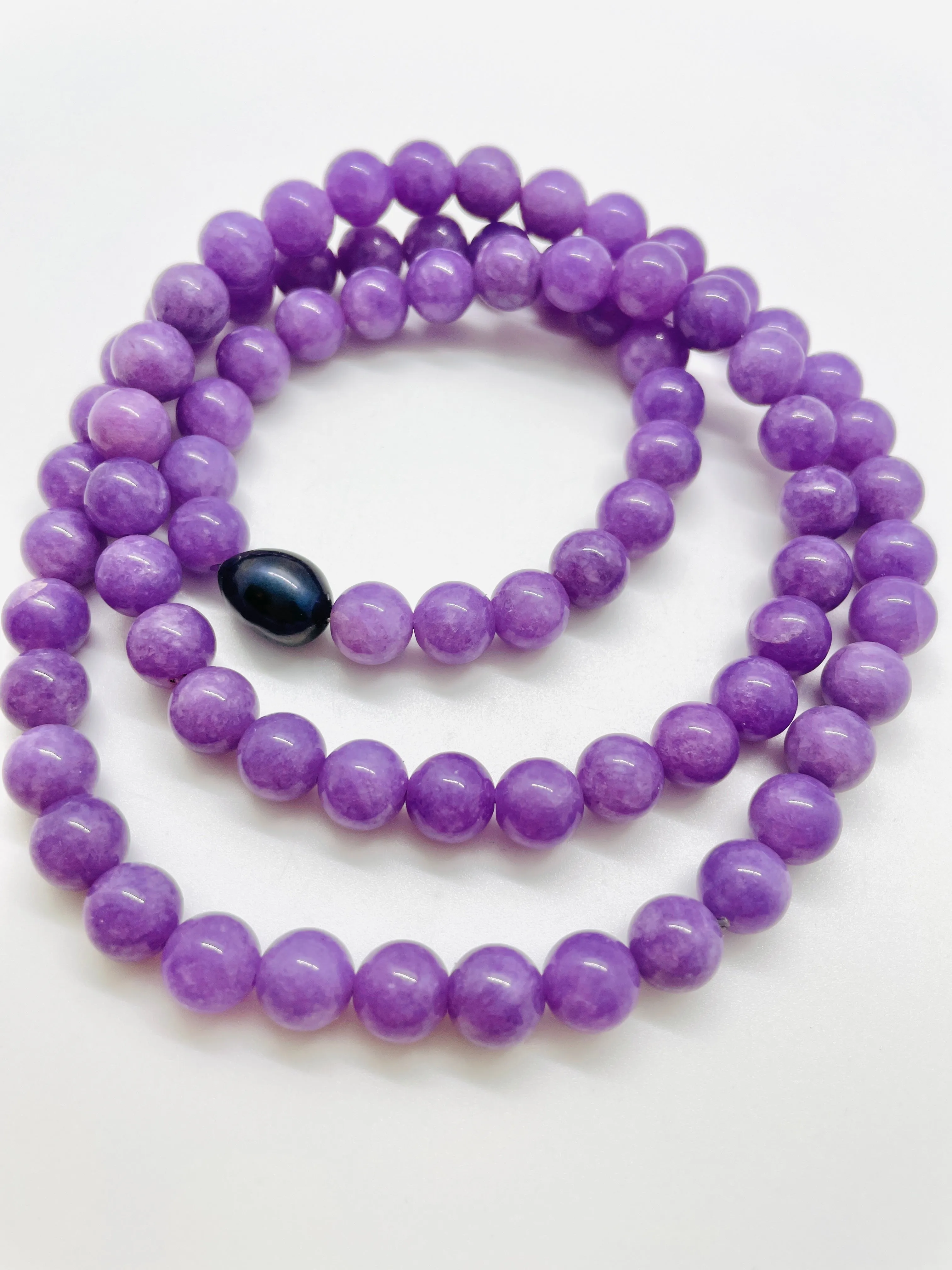 Peace Necklace with Lavender Jade Beads