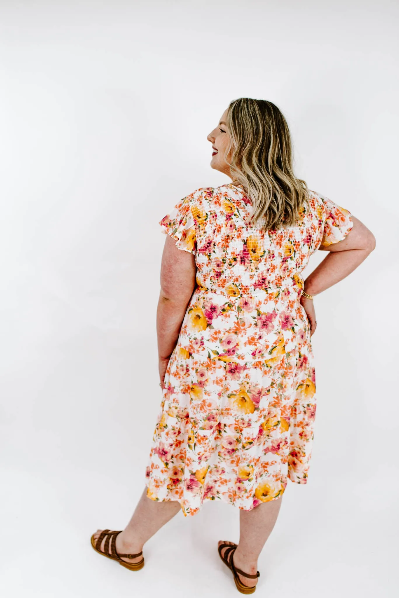 Picking Petals Curvy Floral Midi Dress