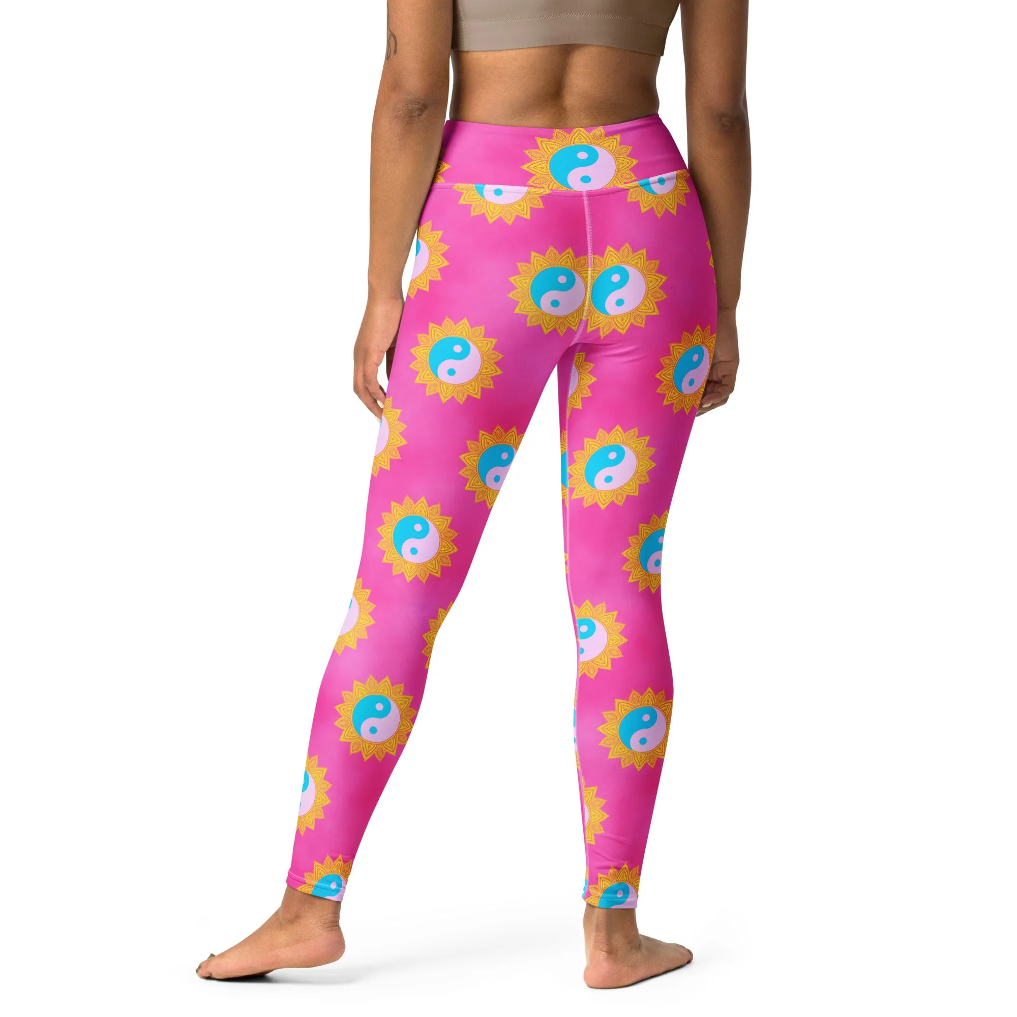 Pink Yin & Yang Yoga Leggings