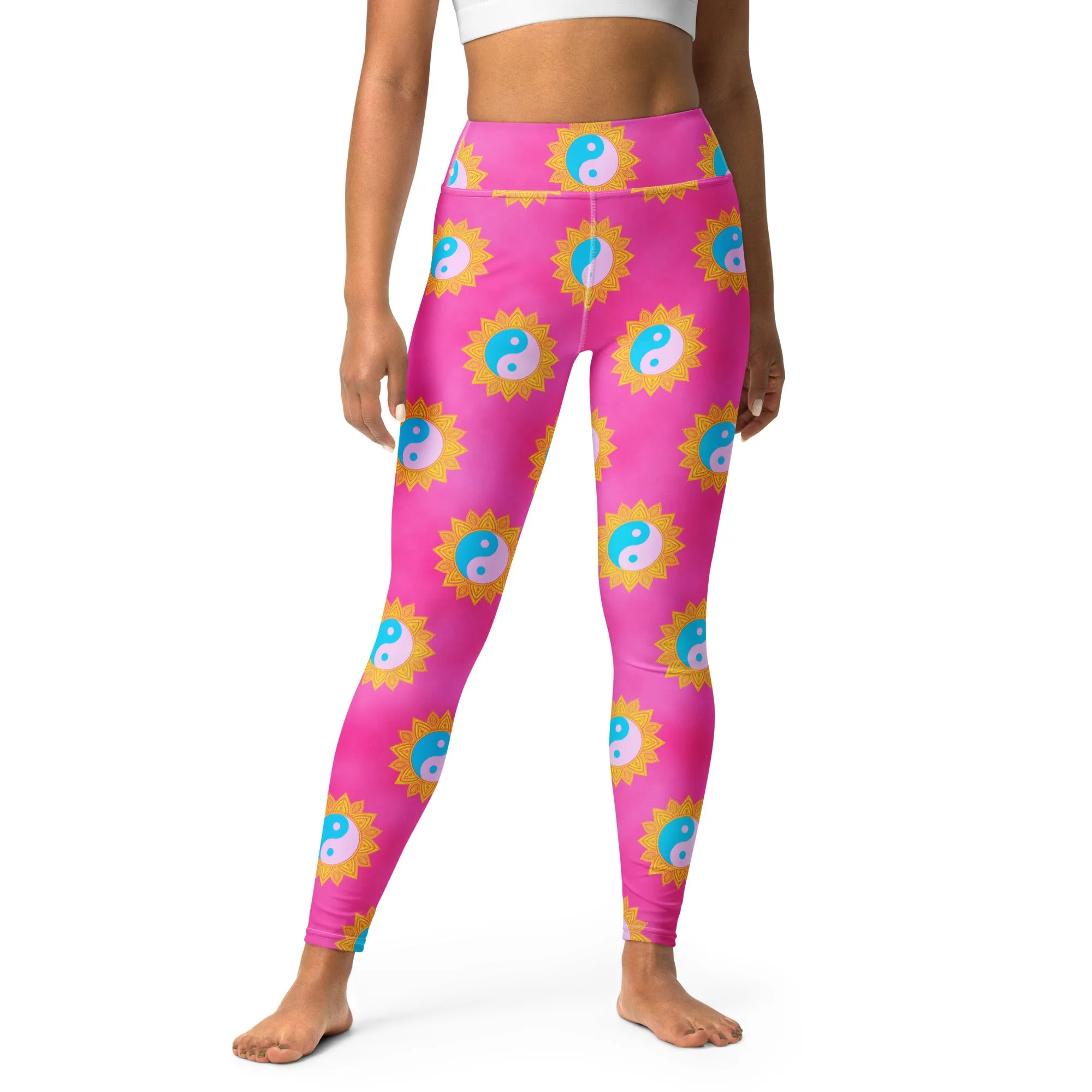 Pink Yin & Yang Yoga Leggings