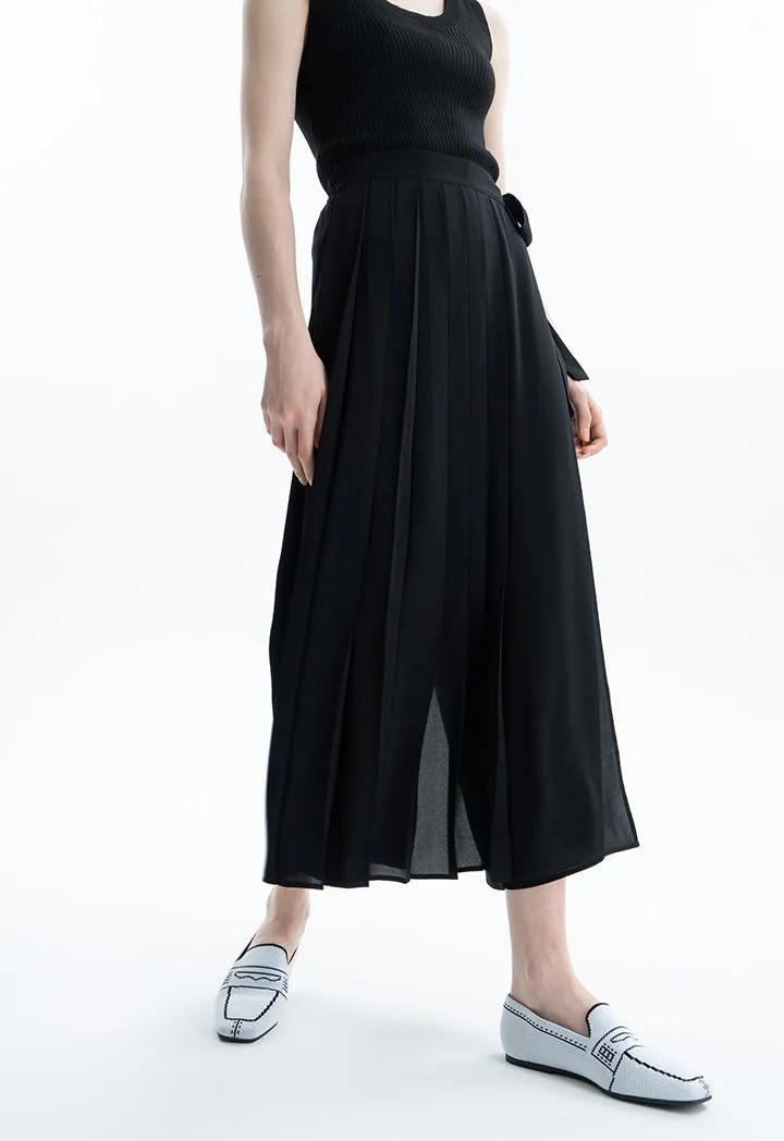 Pleated Wrap Solid Trouser