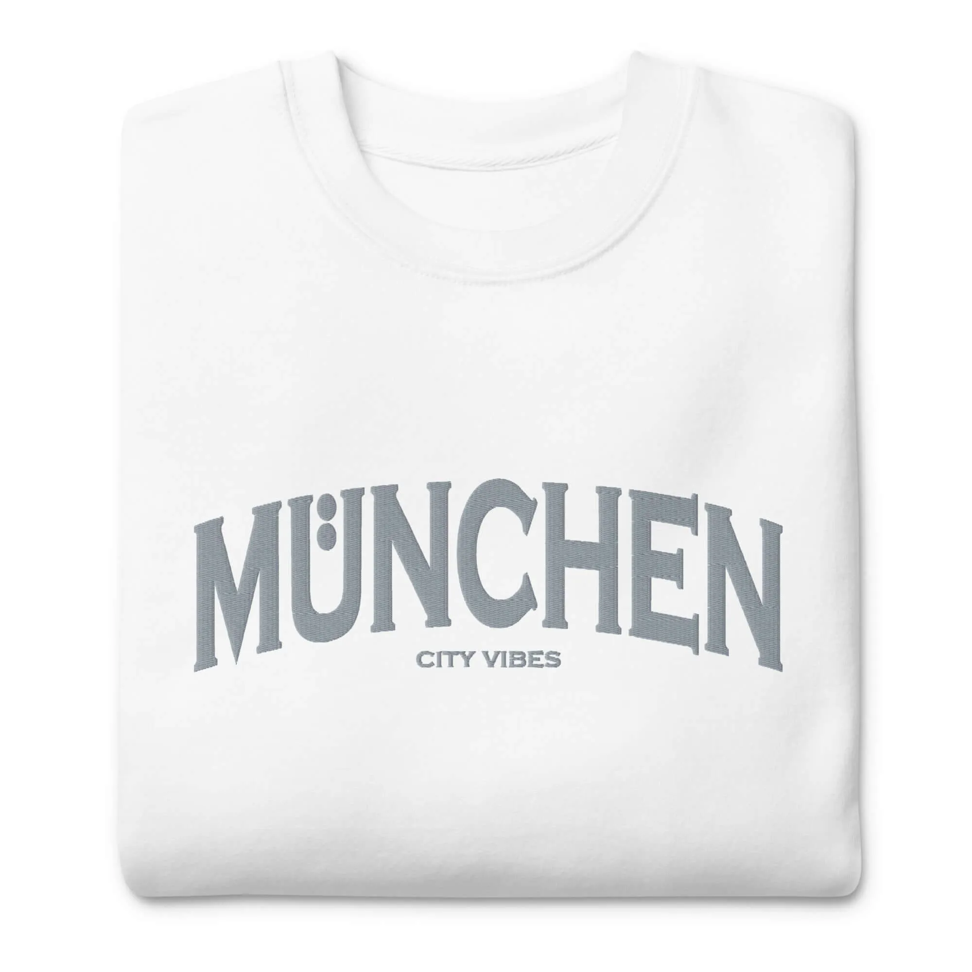 Premium Sweatshirt MÜNCHEN (Weiß/Grau)