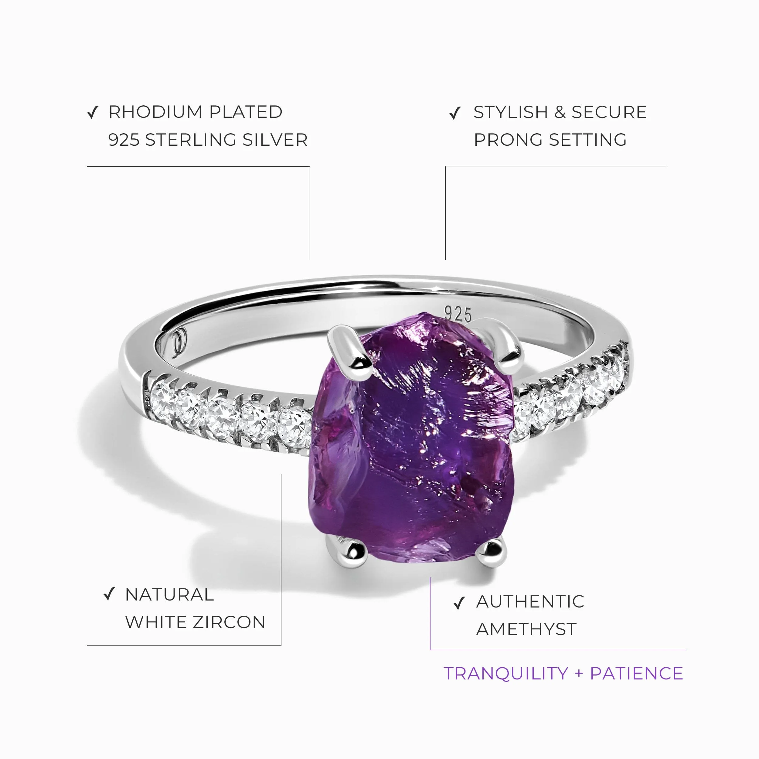 Raw Crystal Ring - Ritzy Amethyst