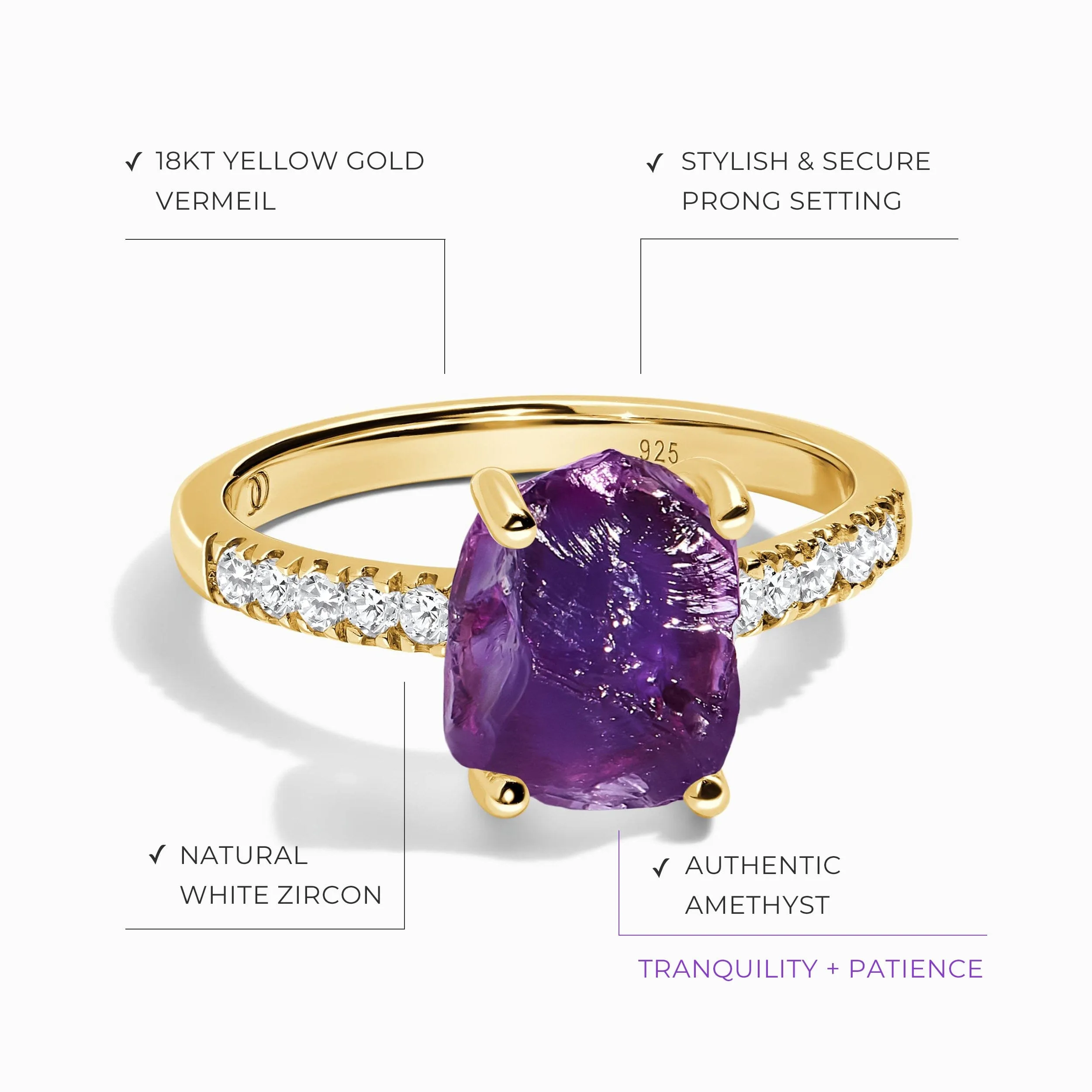 Raw Crystal Ring - Ritzy Amethyst