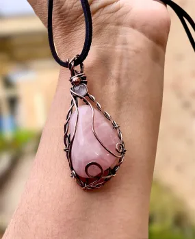 Rose Quartz Wire Wrapped Pendant