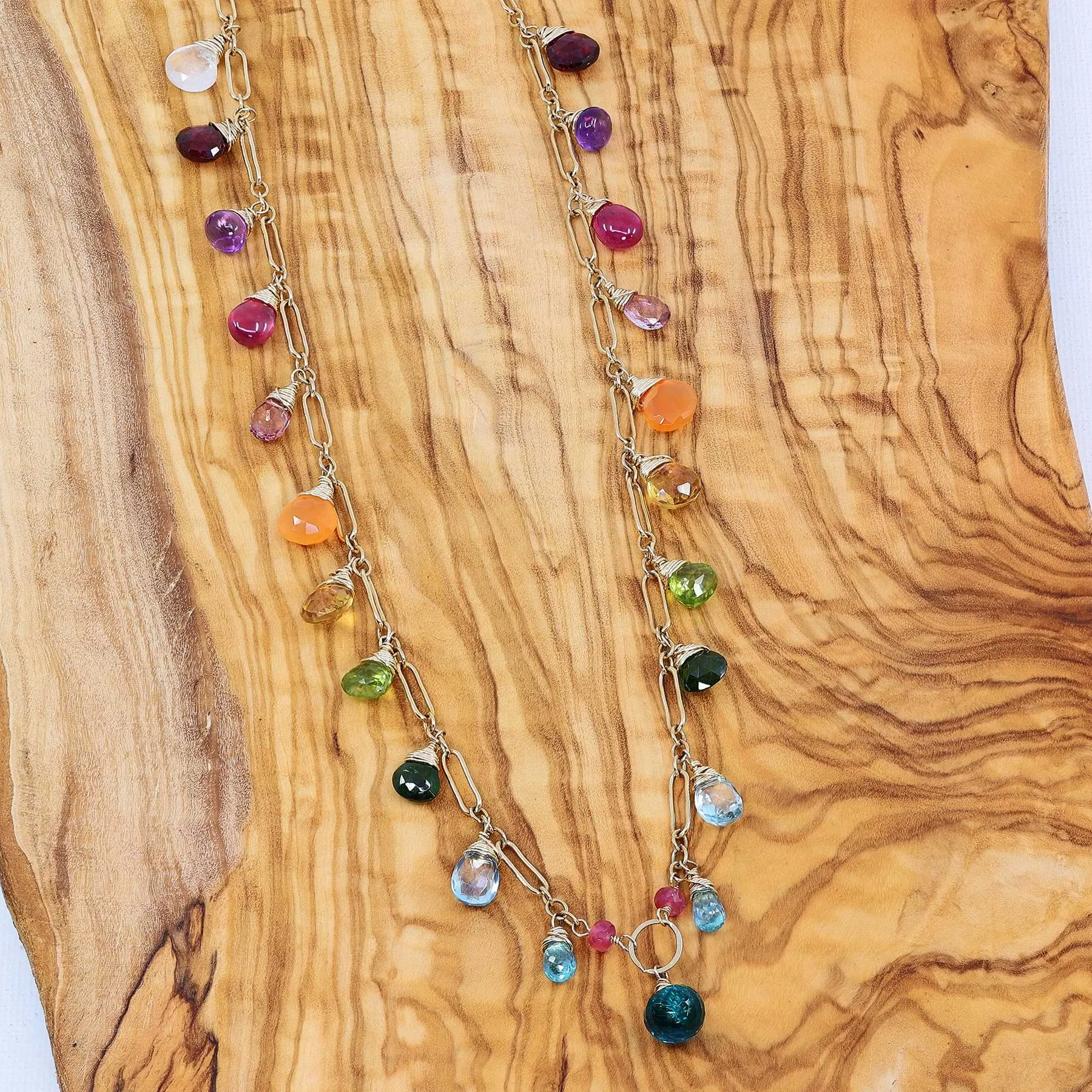 ROYGBIV - Multi-Gemstone Rainbow Gold Necklace