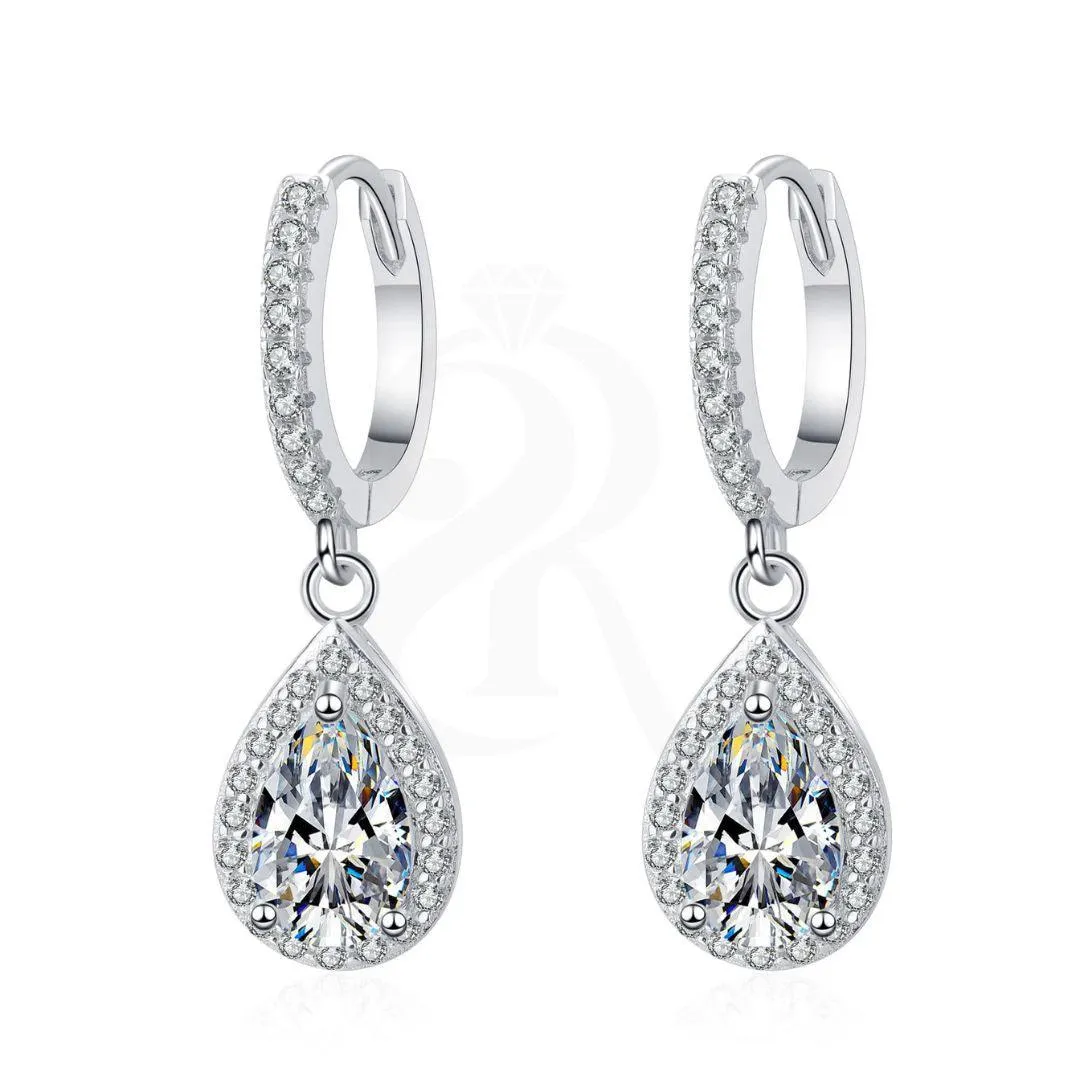 RSE-239 Classic Elegance: Sterling Silver Teardrop Earrings