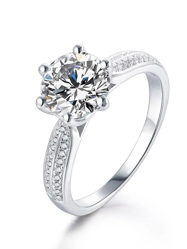 RSR 208 Moissanite White Minimalist Band Ring 1.0 Carat