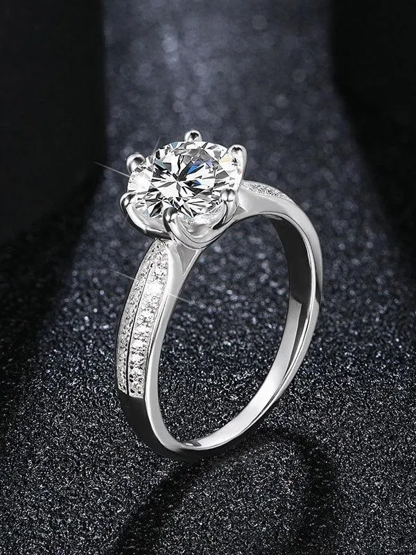 RSR 208 Moissanite White Minimalist Band Ring 1.0 Carat