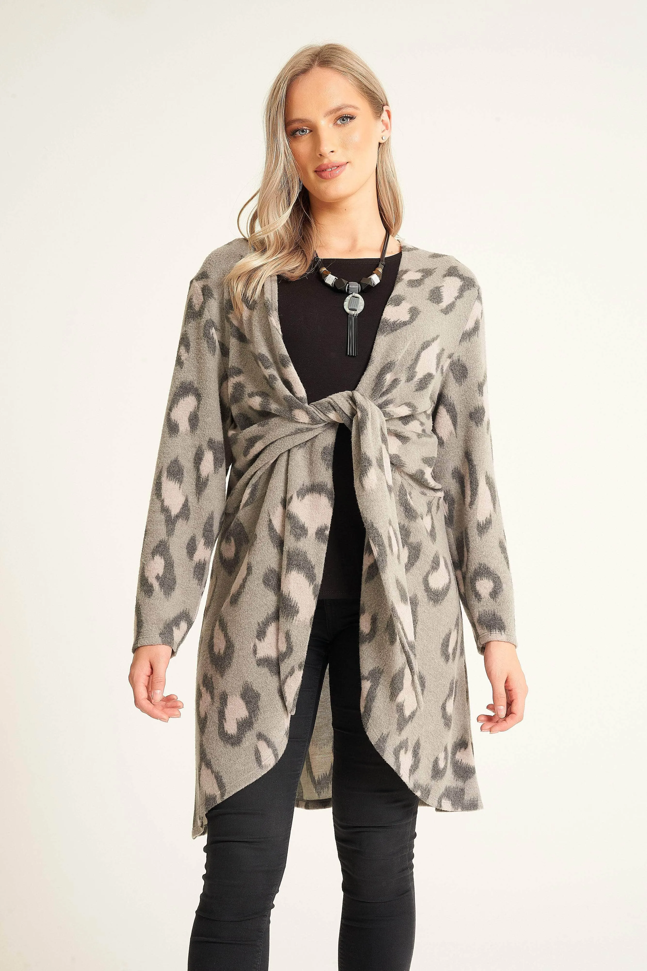 Saloos Soft Leopard Print Cardigan