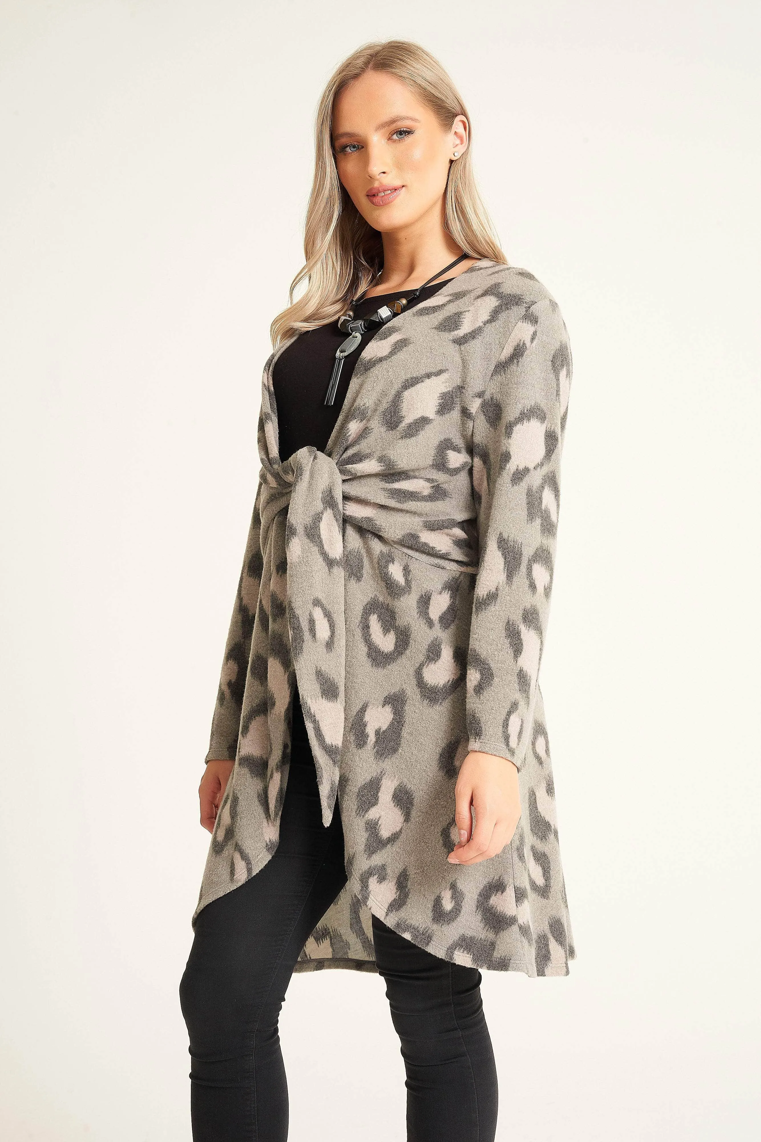 Saloos Soft Leopard Print Cardigan