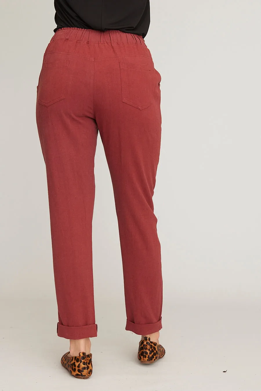 Saloos Straight Leg Drawstring Waist Trousers