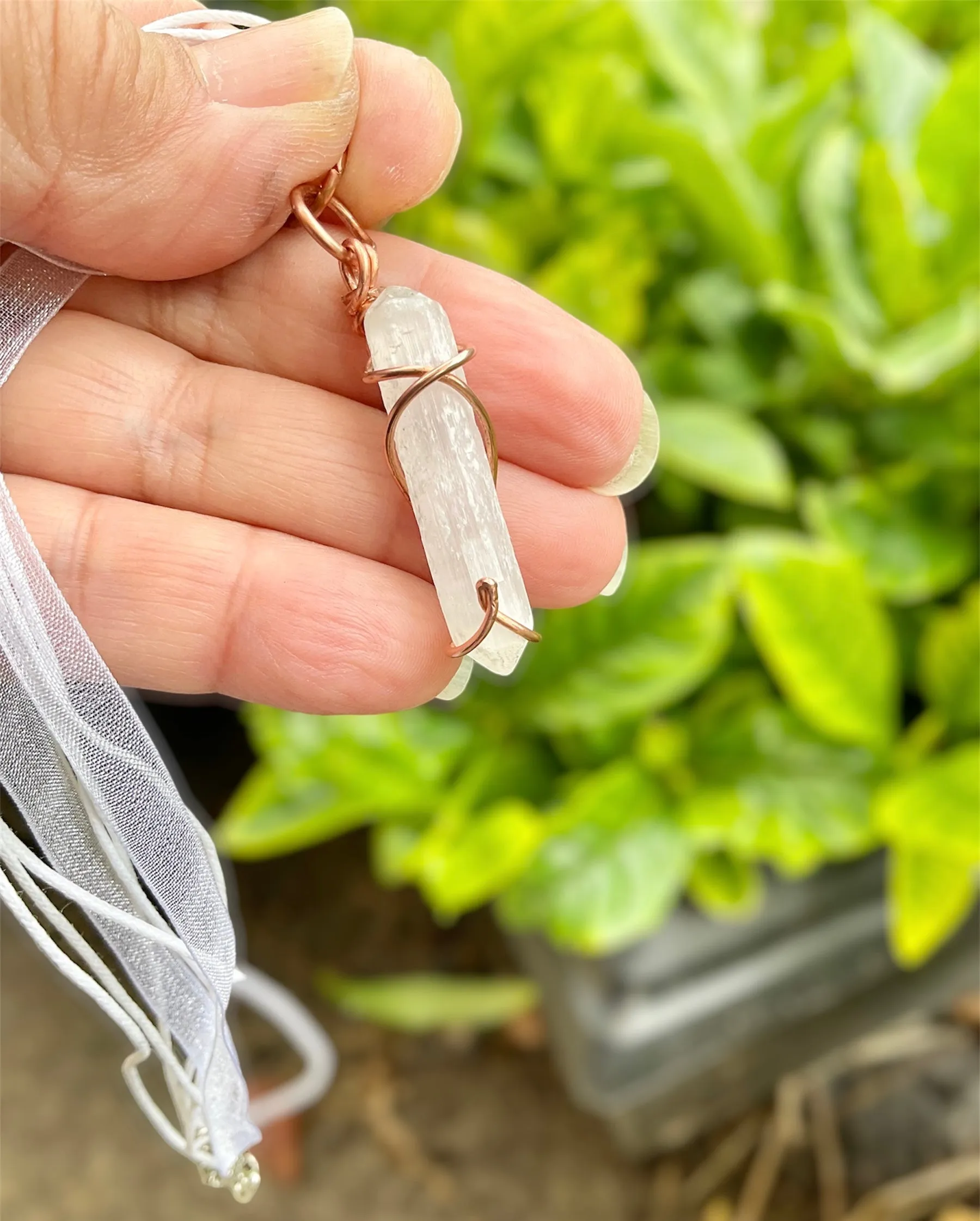 Selenite Wire Wrapped Point