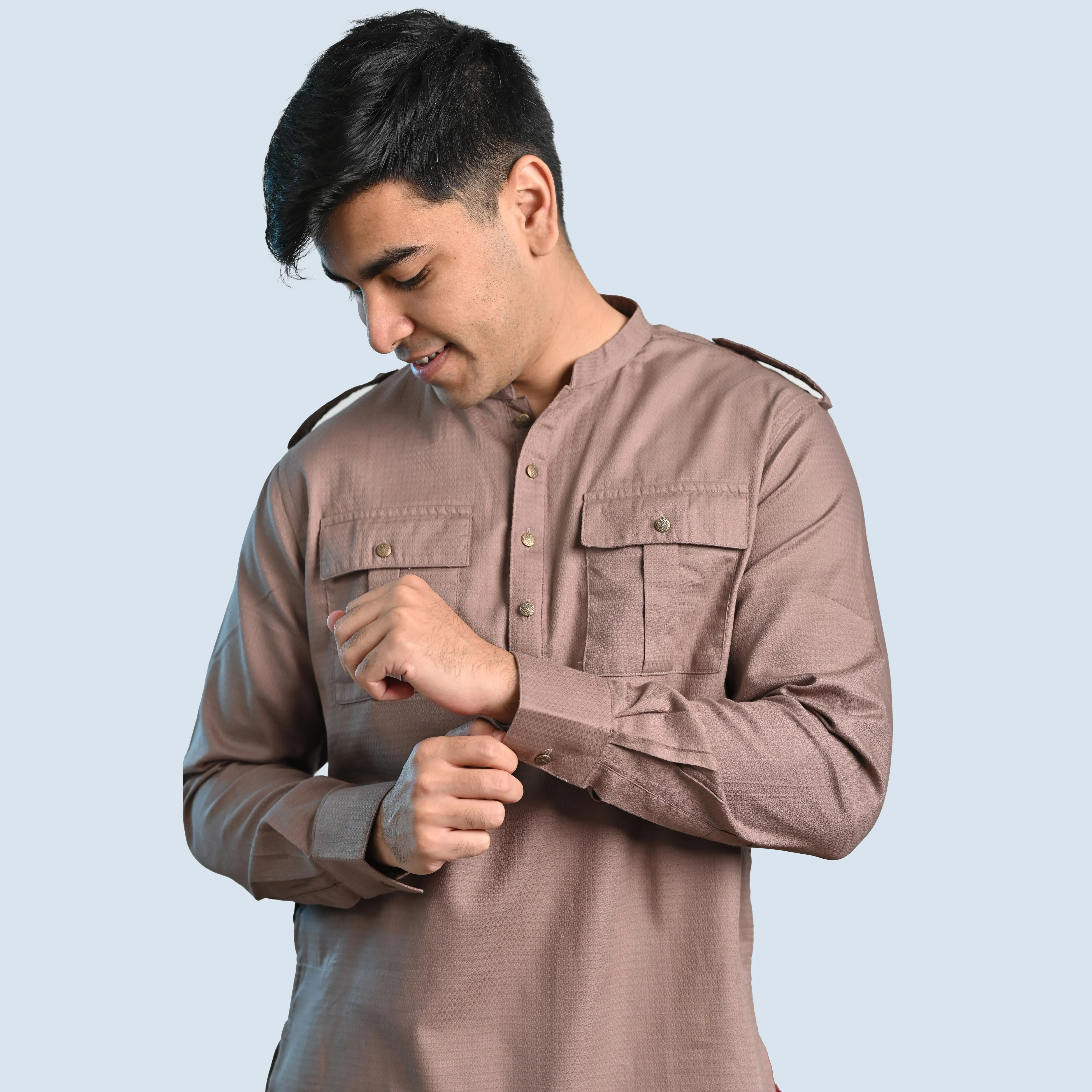 Short Kabli Kurta | Chocolate