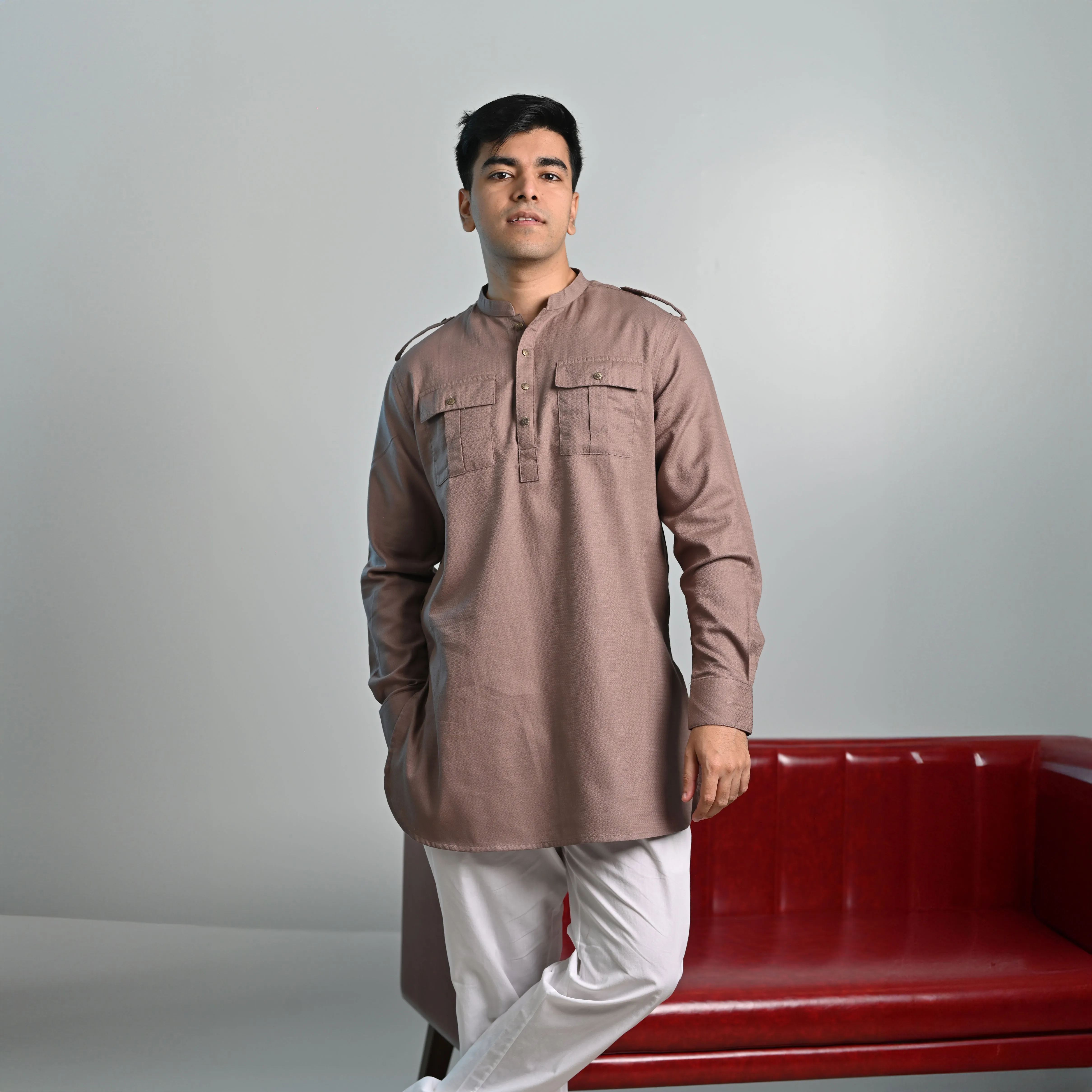 Short Kabli Kurta | Chocolate