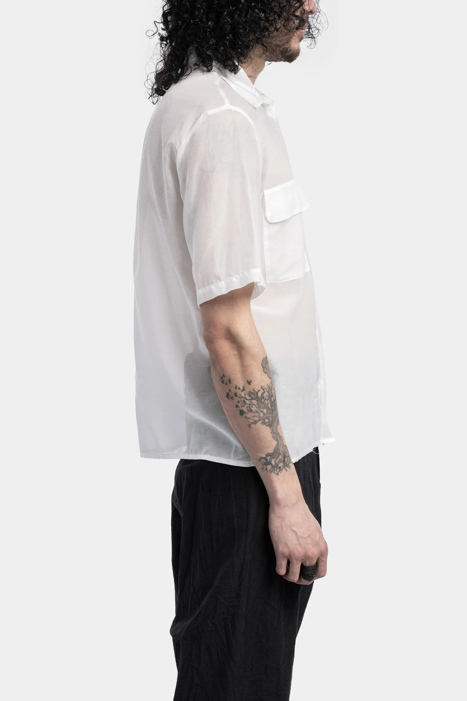 Silk blend short sleeve shirt