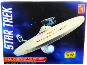 Skill 2 Model Kit U.S.S. Enterprise NCC-1701 Refit Starship Star Trek 1/537 Scale Model by AMT