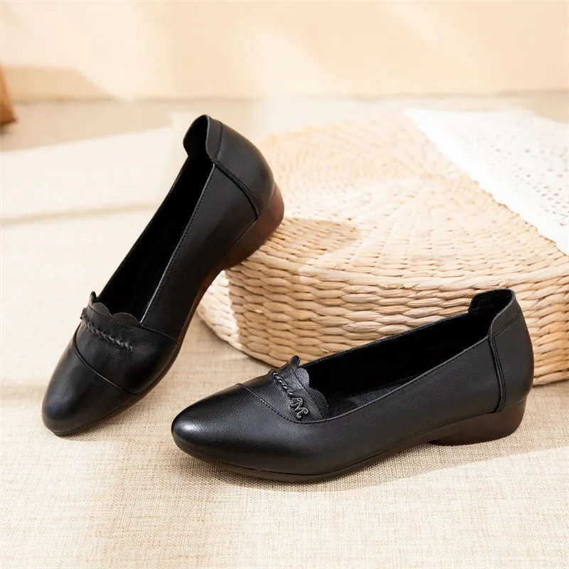 Summer Autumn Leather Soft Retro Fashion Casual Shoes