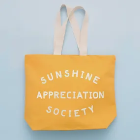 Sunshine Appreciation Society Yellow Canvas Tote Bag