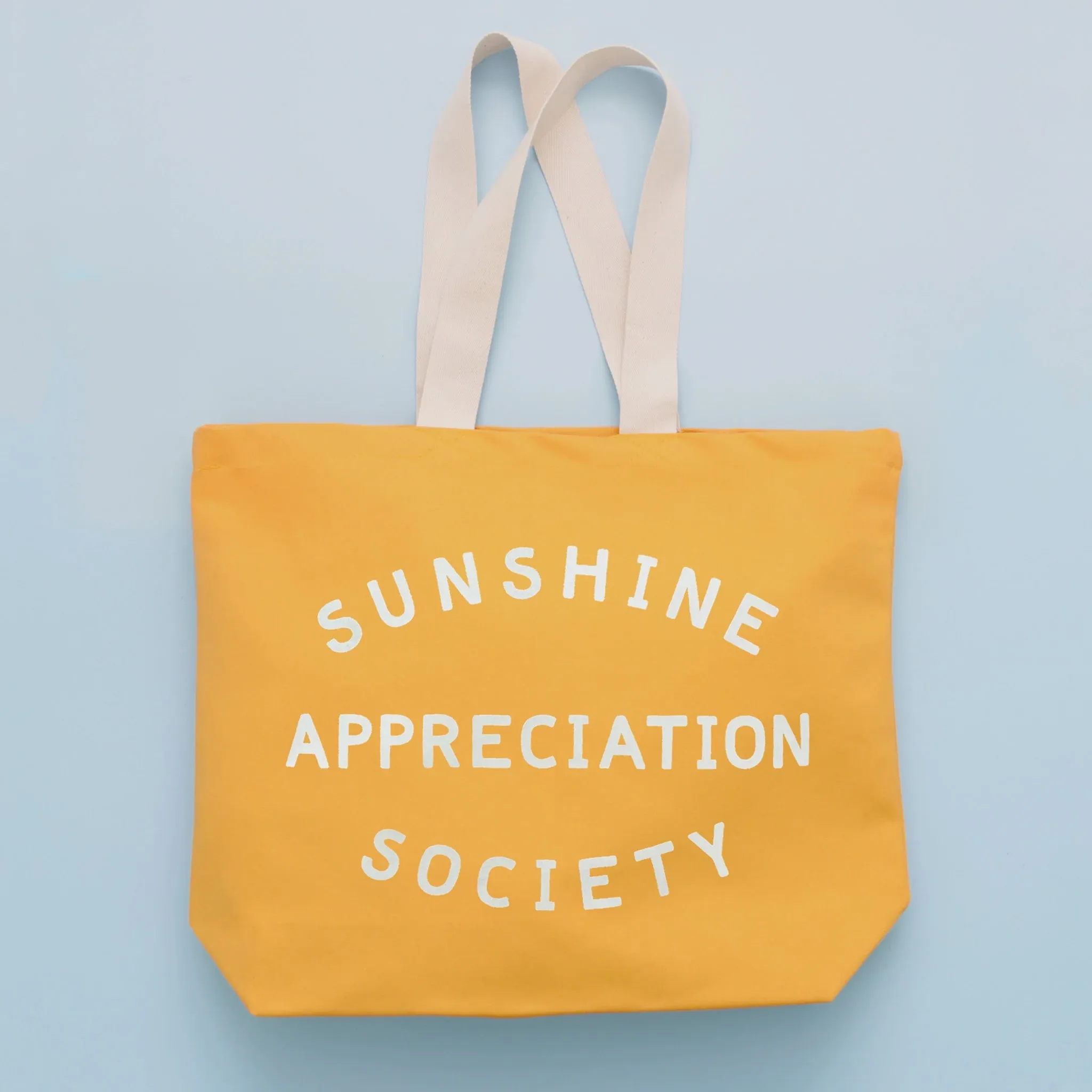 Sunshine Appreciation Society Yellow Canvas Tote Bag