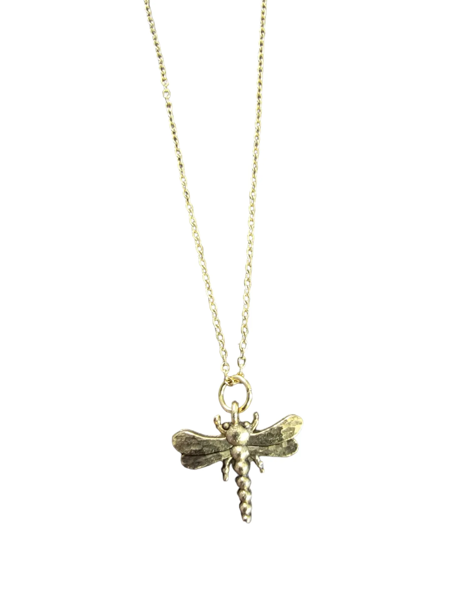 Take Flight with Grace: Gold-Plated Dragonfly Charm Necklace for Nature Lovers