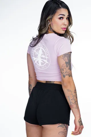 TGC Womens Pink Short Sleeve Crop