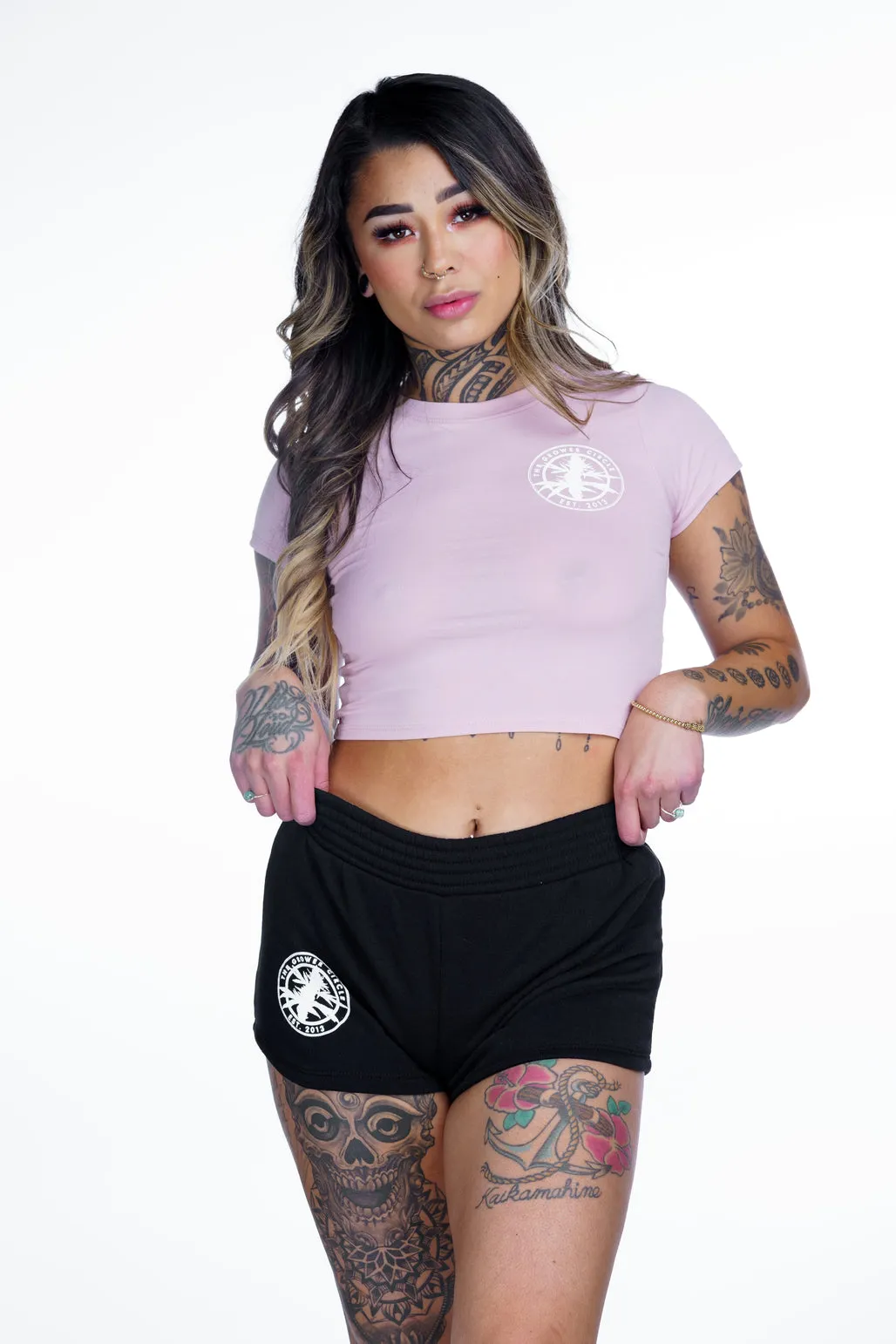 TGC Womens Pink Short Sleeve Crop