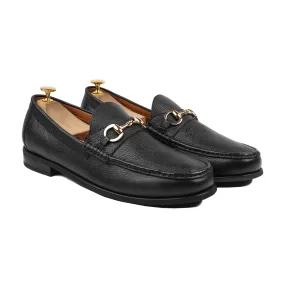 Tom - Men's Black Pebble Grain Loafer