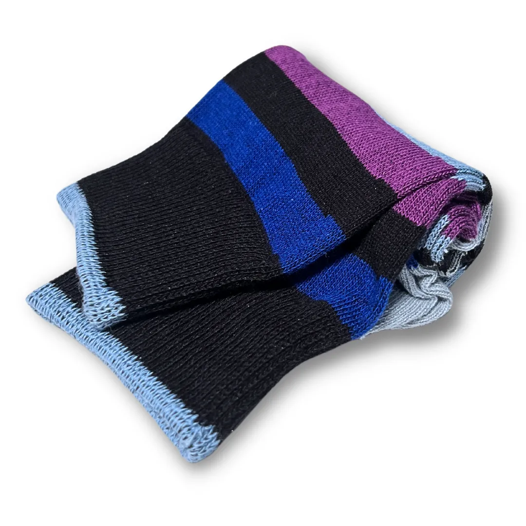 Vannucci Boys Striped Black/Blue Socks _SS1210