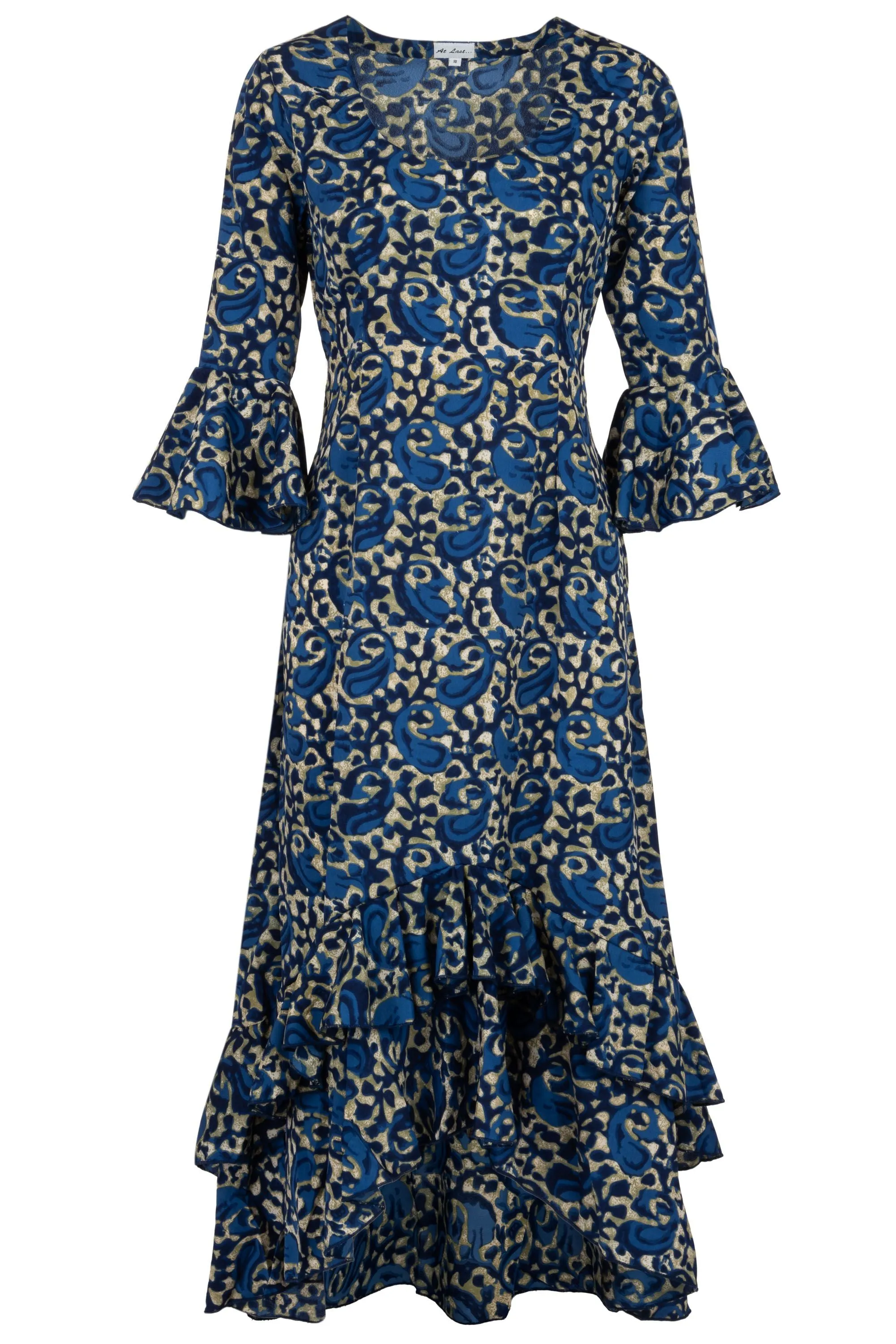 Victoria Midi Dress in Navy Swirl