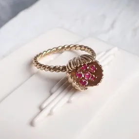 Vintage Ruby Tulip Ring