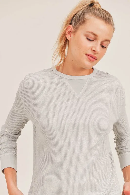 Waffle Lounge Top in Sea Mist