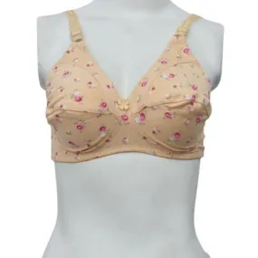 Wirefree Non Padded Bra Printed Fabric Woven Bra For Women Plus Size Bra