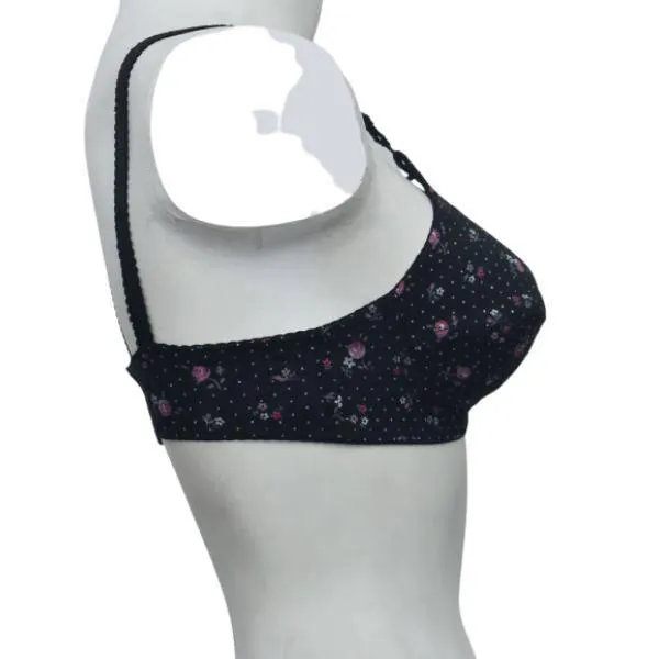 Wirefree Non Padded Bra Printed Fabric Woven Bra For Women Plus Size Bra