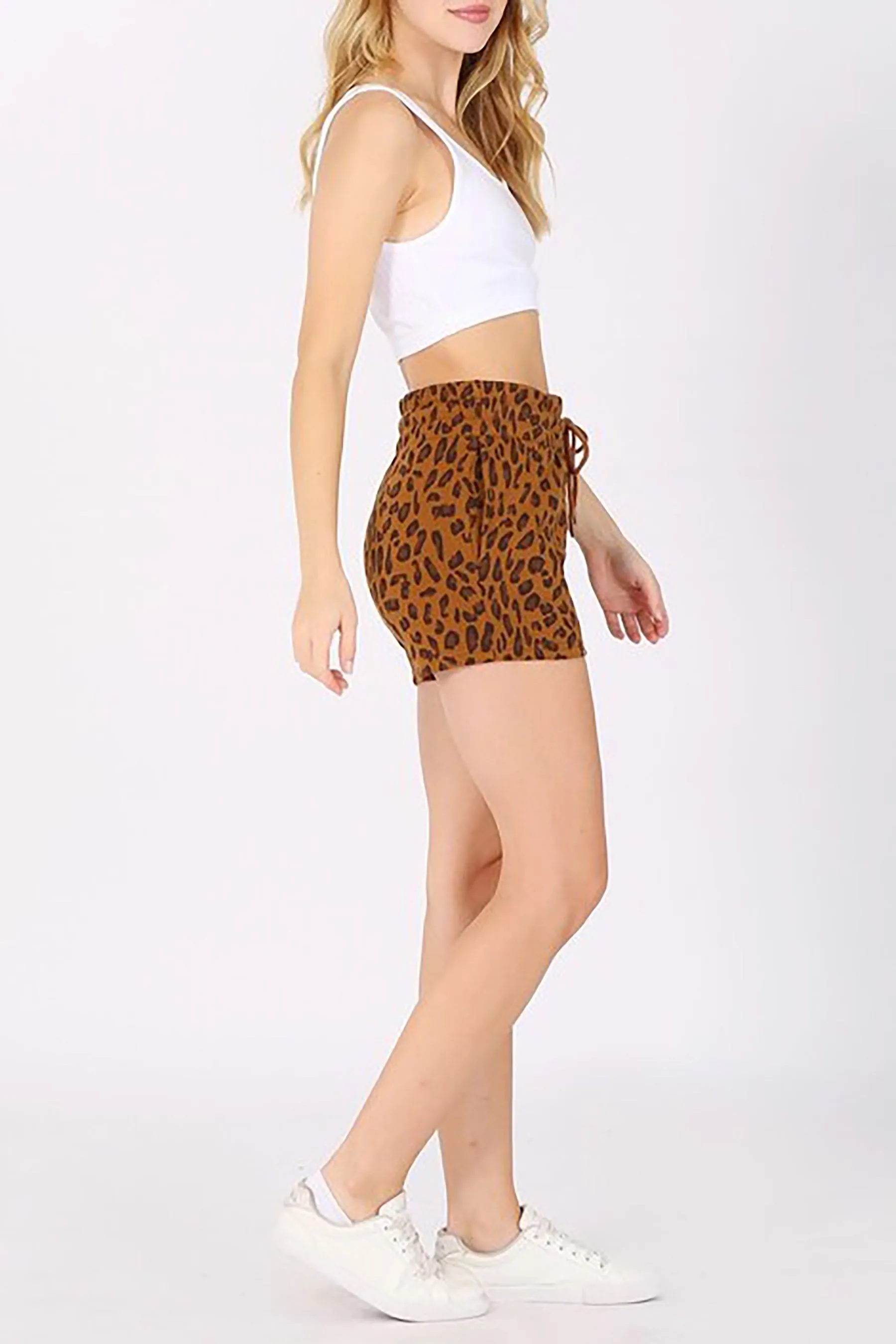 Women's Fleece Animal Print Sweat Shorts