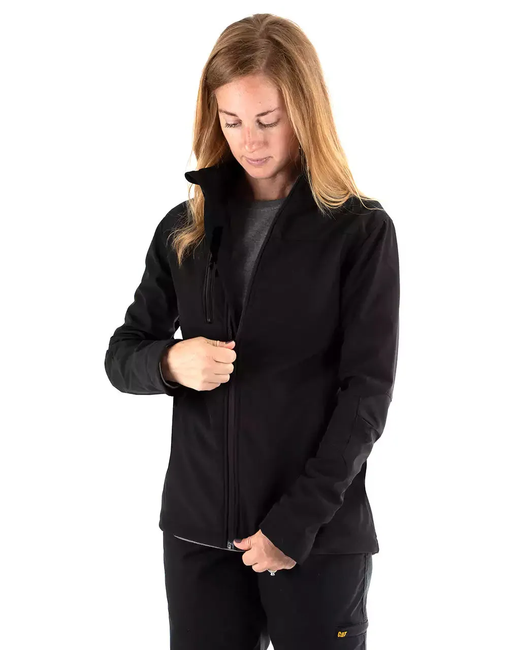 Women's Grid Fleece Bonded Softshell Work Jacket