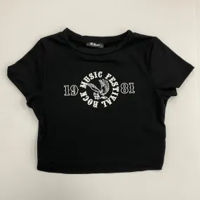 Women's Rock Music Festival Crop Top T-Shirt