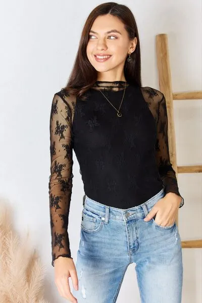 Zenana Lace See-Through Layering Top