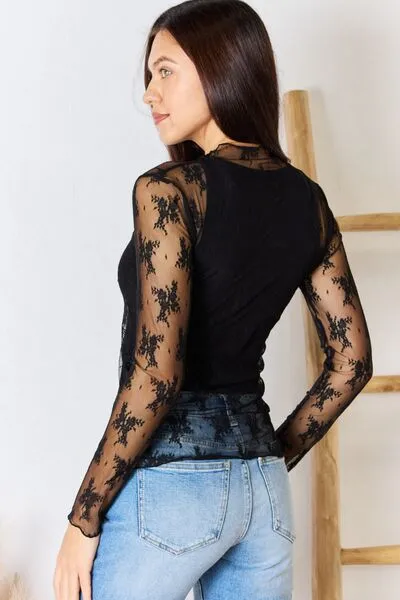 Zenana Lace See-Through Layering Top